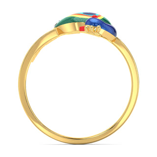 Splendid Peacock Ring-Yellow Gold