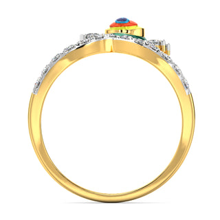 Regal Feather Ring-Yellow Gold