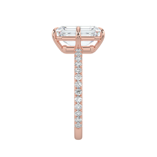 Enchanting Emerald LGD Solitaire Ring-Rose Gold