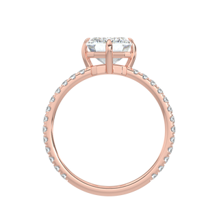 Enchanting Emerald LGD Solitaire Ring-Rose Gold