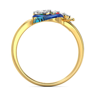 Elegant Peacock Ring-Yellow Gold