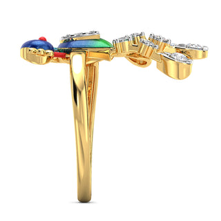 Elegant Peacock Ring-Yellow Gold