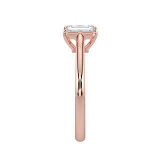Classic Emerald Solitaire Ring-Rose Gold