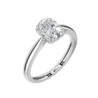 Radiant Cushion LGD Solitaire Ring-White Gold