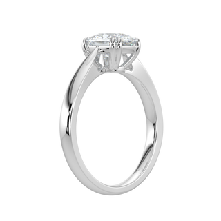 Radiant Cushion LGD Solitaire Ring-White Gold