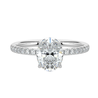 Elegant Oval LGD Solitaire Ring-White Gold