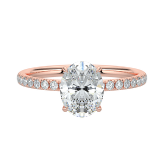 Elegant Oval LGD Solitaire Ring-Rose Gold