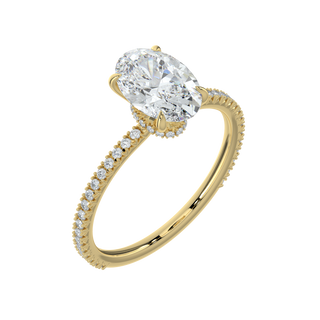 Orbit Oval LGD Solitaire Ring-Yellow Gold