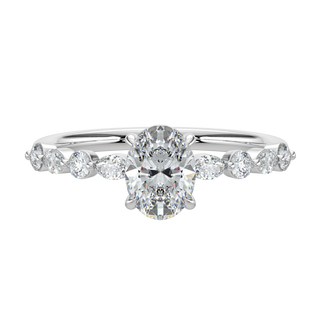 Marquise Band LGD Solitaire Ring-White Gold