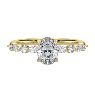 Marquise Band LGD Solitaire Ring-Yellow Gold