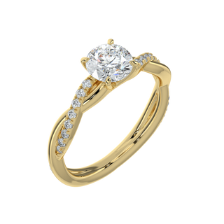 Solitaire Infinity Ring-Yellow Gold