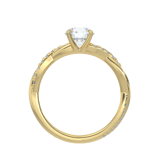 Solitaire Infinity Ring-Yellow Gold