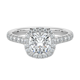 Sunburst Halo LGD Solitaire Ring-White Gold