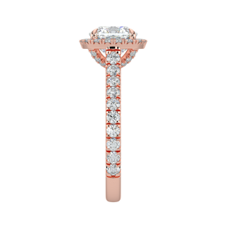 Sunburst Halo LGD Solitaire Ring-Rose Gold