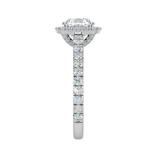 Sunburst Halo LGD Solitaire Ring-White Gold