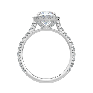 Sunburst Halo LGD Solitaire Ring-White Gold