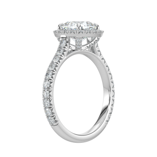 Sunburst Halo LGD Solitaire Ring-White Gold