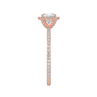 Cushion Halo LGD Solitaire Ring-Rose Gold