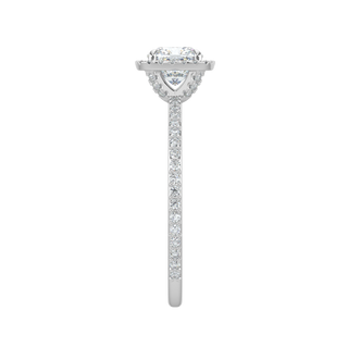 Cushion Halo LGD Solitaire Ring-White Gold