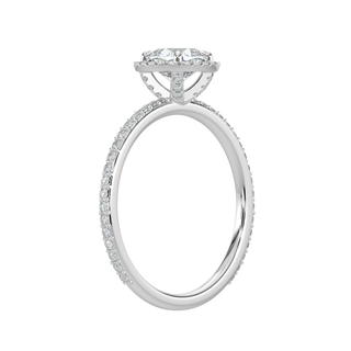 Cushion Halo LGD Solitaire Ring-White Gold