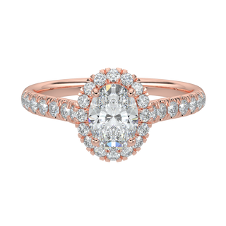 Radiant Oval LGD Solitaire Ring-Rose Gold