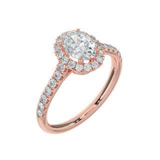 Radiant Oval LGD Solitaire Ring-Rose Gold