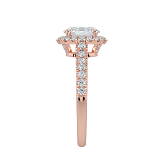 Radiant Oval LGD Solitaire Ring-Rose Gold