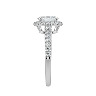 Radiant Oval Solitaire Ring-White Gold