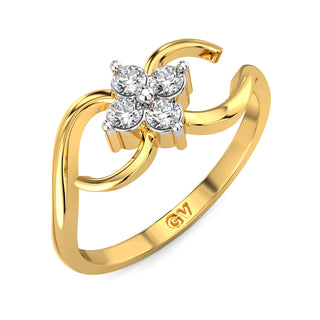 Floral Flourish Diamond Ring-Yellow Gold