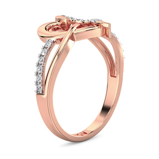 Heart's Whisper Diamond Ring-Rose Gold