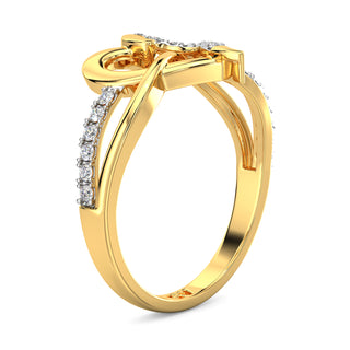 Heart's Whisper Diamond Ring-Yellow Gold