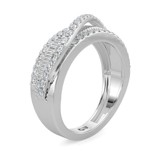 Wave Diamond Band-White Gold