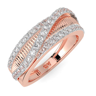 Wave Diamond Band-Rose Gold