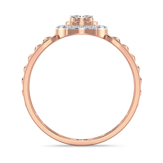 Oval Mesh Diamond Ring-Rose Gold