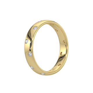 Bezel Set Diamond Band-Yellow Gold