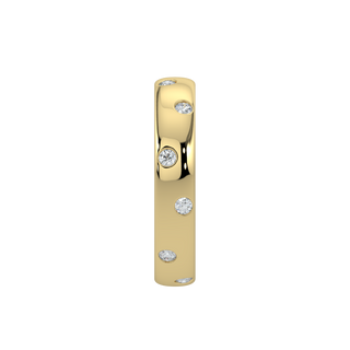 Bezel Set Diamond Band-Yellow Gold