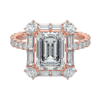 Vintage Emerald LGD Solitaire Ring-Rose Gold