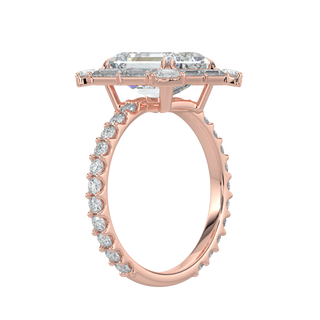 Vintage Emerald LGD Solitaire Ring-Rose Gold