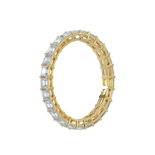 Emerald Diamond Band-Yellow Gold