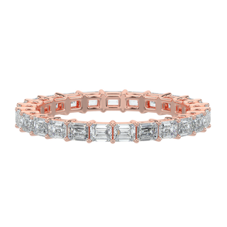 Emerald Diamond Band-Rose Gold