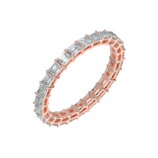 Emerald Diamond Band-Rose Gold