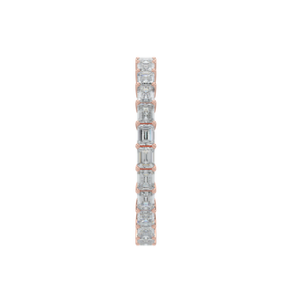 Emerald Diamond Band-Rose Gold