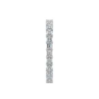 Emerald Diamond Band-White Gold