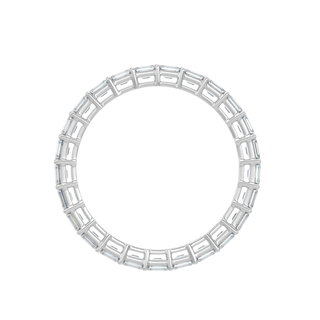 Emerald Diamond Band-White Gold