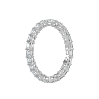 Emerald Diamond Band-White Gold