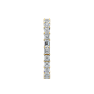 Emerald Diamond Band-Yellow Gold