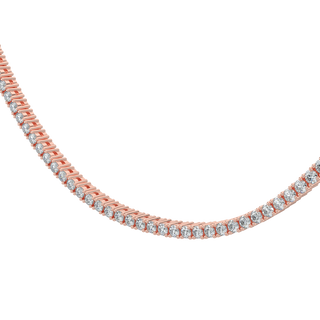 Radiant Diamond Tennis Necklace-Rose Gold