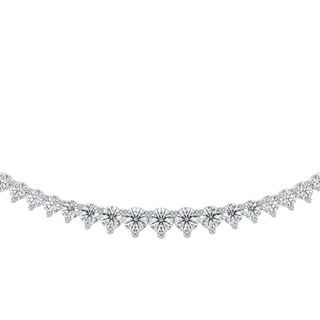 Sparkling Diamond Tennis Necklace-White Gold