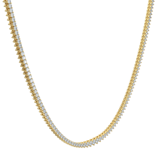 Sparkling Diamond Tennis Necklace-Yellow Gold