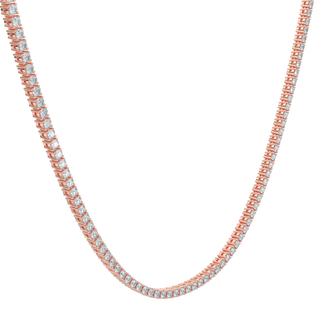 Cascade Diamond Tennis Necklace-Rose Gold